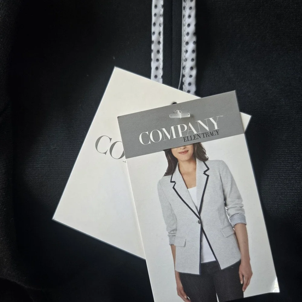 Company Ellen Tracy Ponte Knit Blazer Decorative Button Women's XL Black - Picture 12 of 12